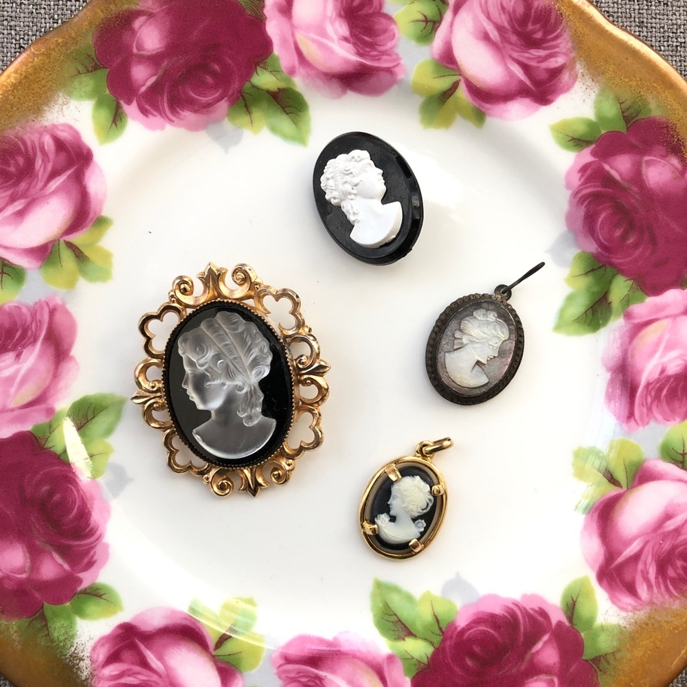 Vintage black cameo lot